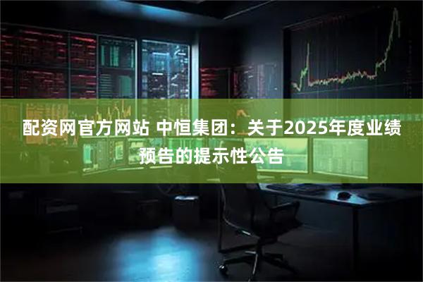 配资网官方网站 中恒集团：关于2025年度业绩预告的提示性公告